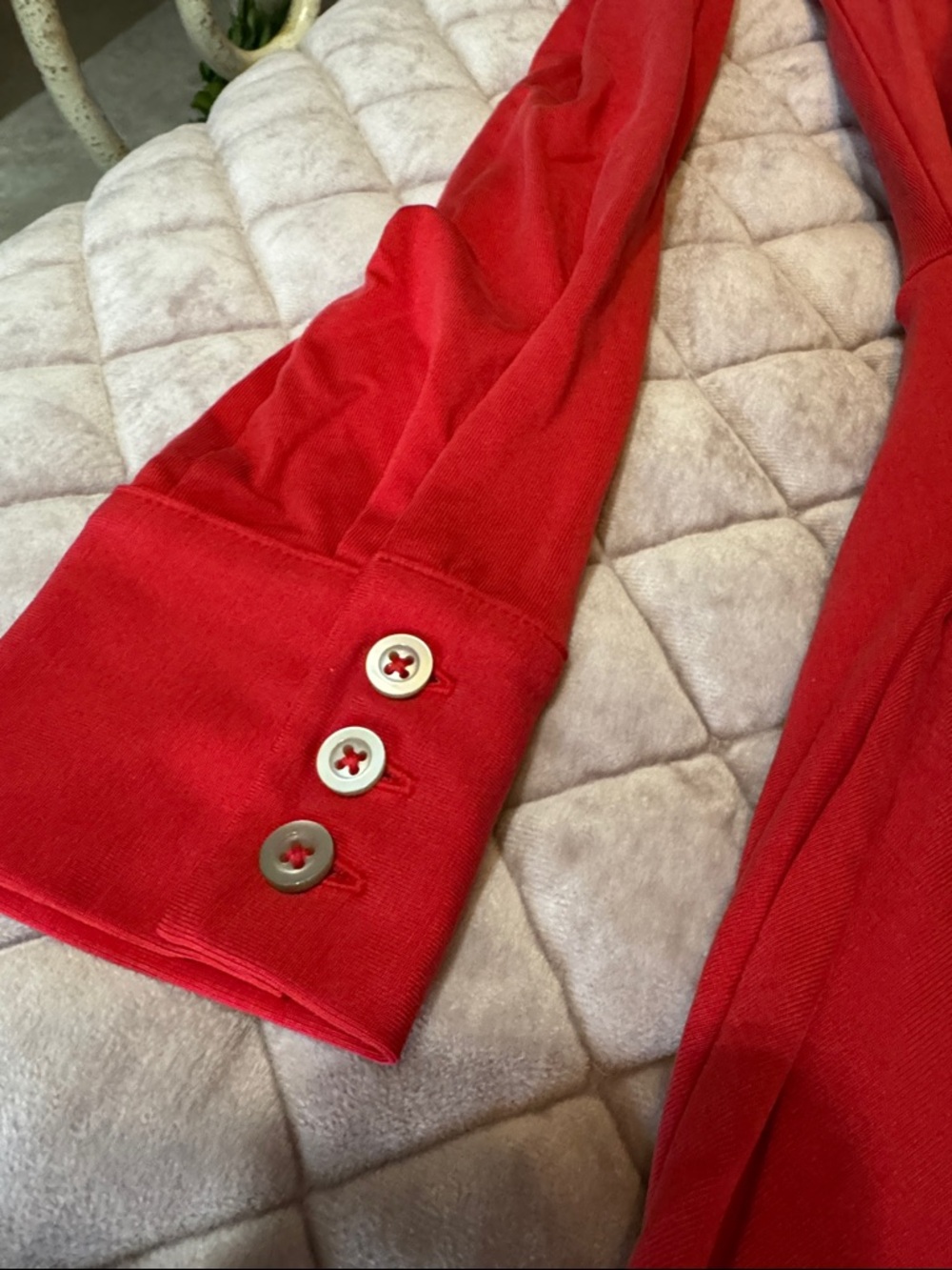 Anthropologie Red Long Sleeve Maxi Dress with Waist Tie - Picture 2 of 5